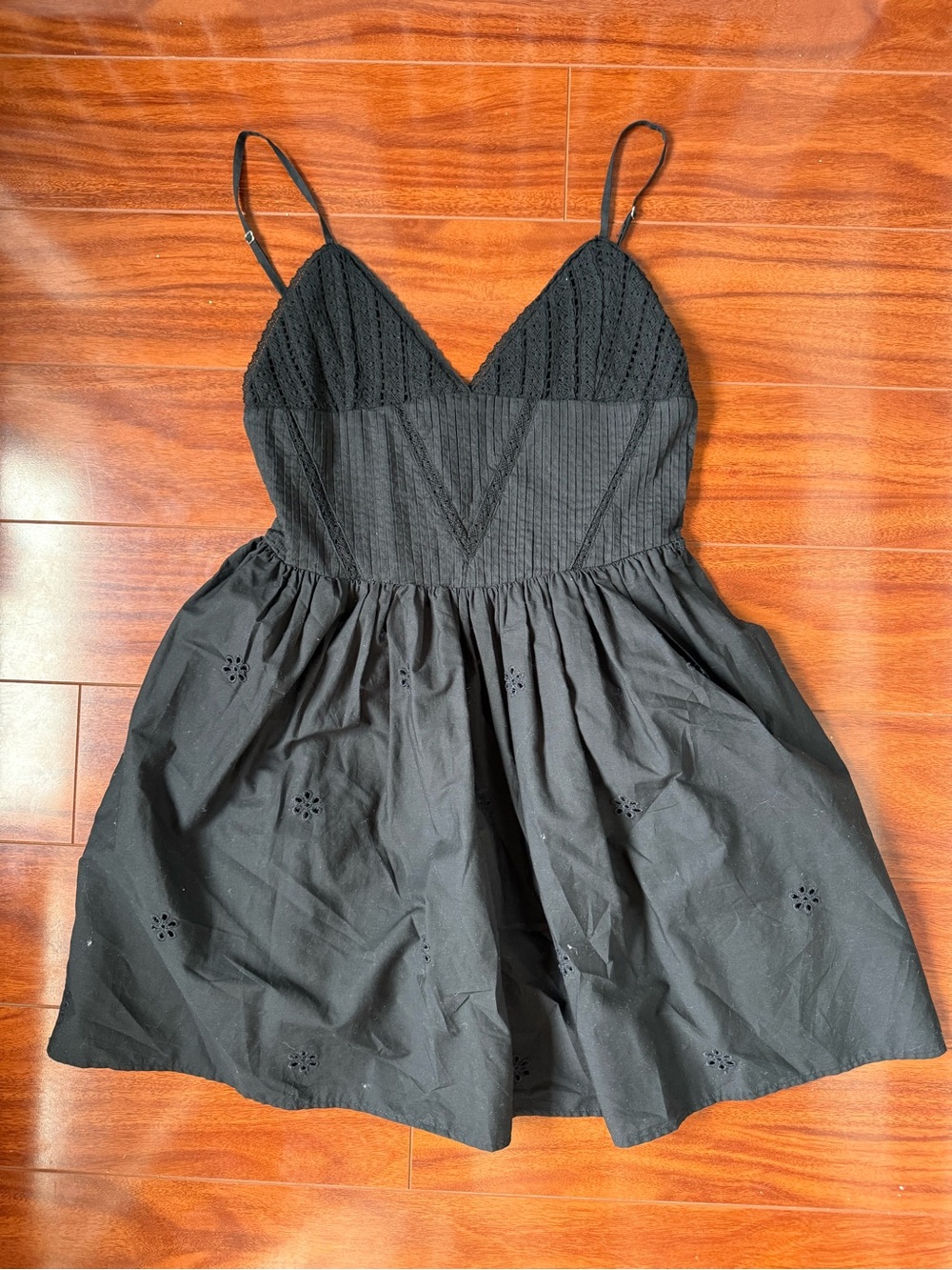 Zara black eyelet dress